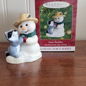 Hallmark Snow Buddies Ornament - White, Gray, Green, Tan